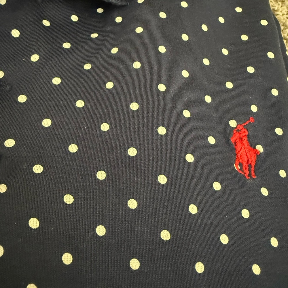 Polo Ralph Lauren Navy Polka Dot Classic Polo - Picture 3 of 4